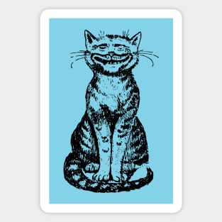 Smiling Cat on Blue Magnet